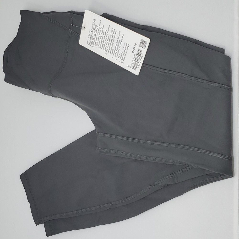 [ NWT ] Size 6 Graphite Grey Align HR Pant 25" Lululemon Leggings Pockets